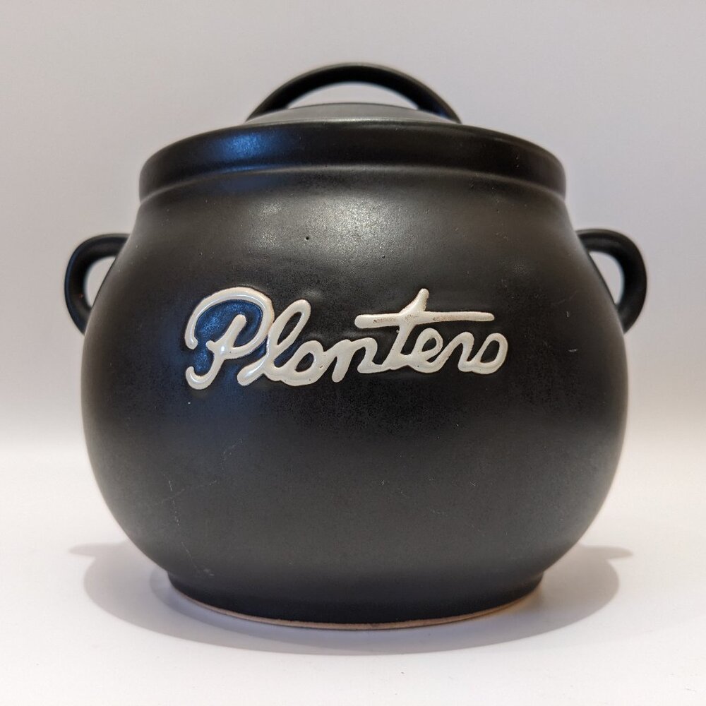 Vintage 1970s Planters Peanut Ceramic Crock Cookie Jar Bean Pot Kitchen Storage